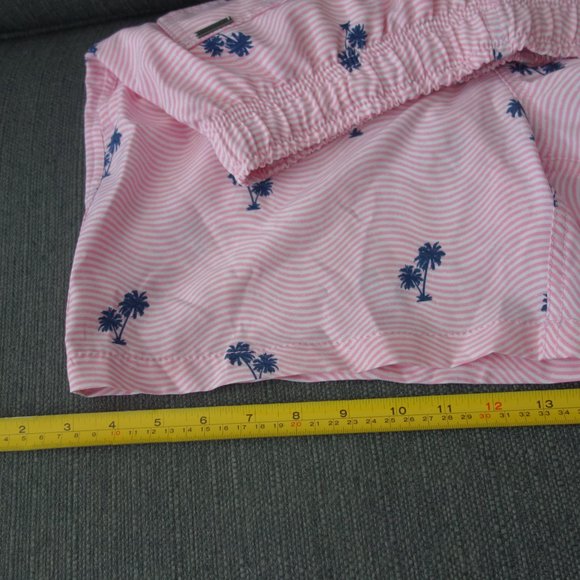 Vintage Summer Pink & White with Blue Palm Trees Size M Bathing Suit - Picture 15 of 15